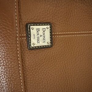 Dooney & Bourke Red and Brown Leather Accent